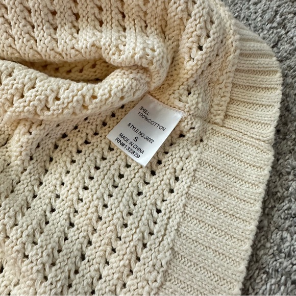 NWT Miou Muse Cream Open-Knit Cardigan - Picture 10 of 11